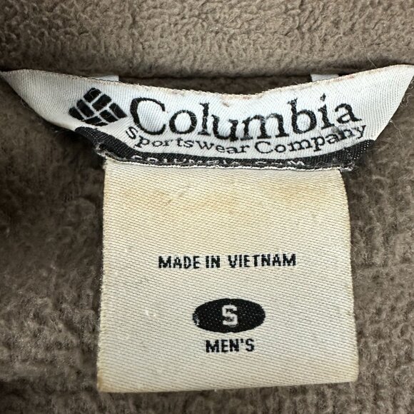 Columbia Mens Small Full Zip Fleece Jacket Brown Lightweight Soft Outdoorwear - Picture 4 of 6